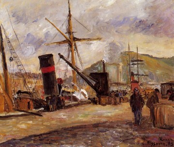 bateaux à vapeur 1883 Camille Pissarro Peinture à l'huile